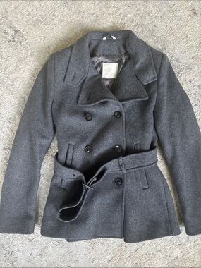 Bruce Field FEMME Charcoal Made in a Italy WoolPeacoat  5% cashmere